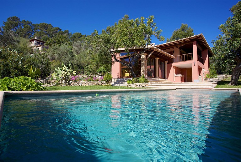 Finca Terrasse Pool Kakteen Rasen Baeume