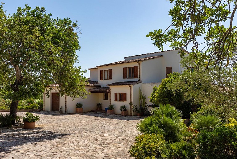 Platz vor der Finca mit Bäumen