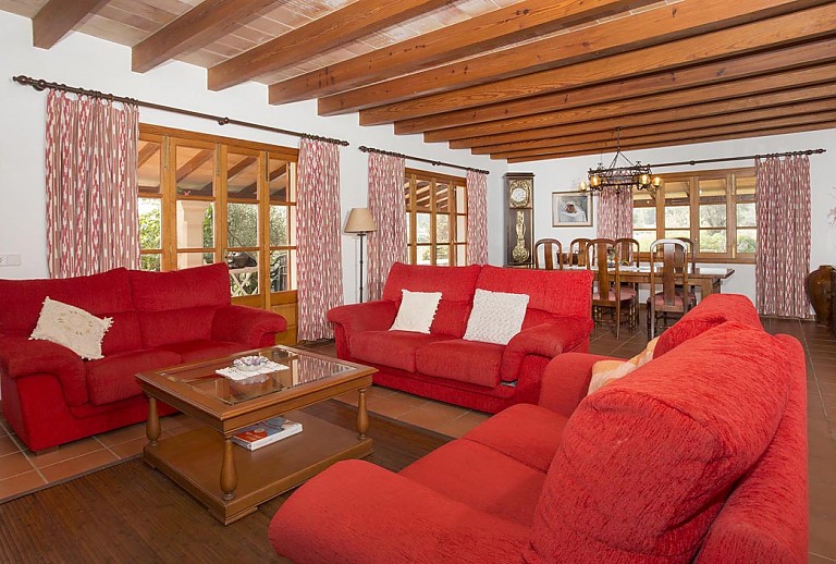 Sofas im Wohnzimmer mit Tisch