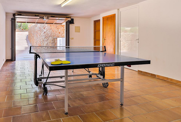 Tischtennisplatte in der Garage